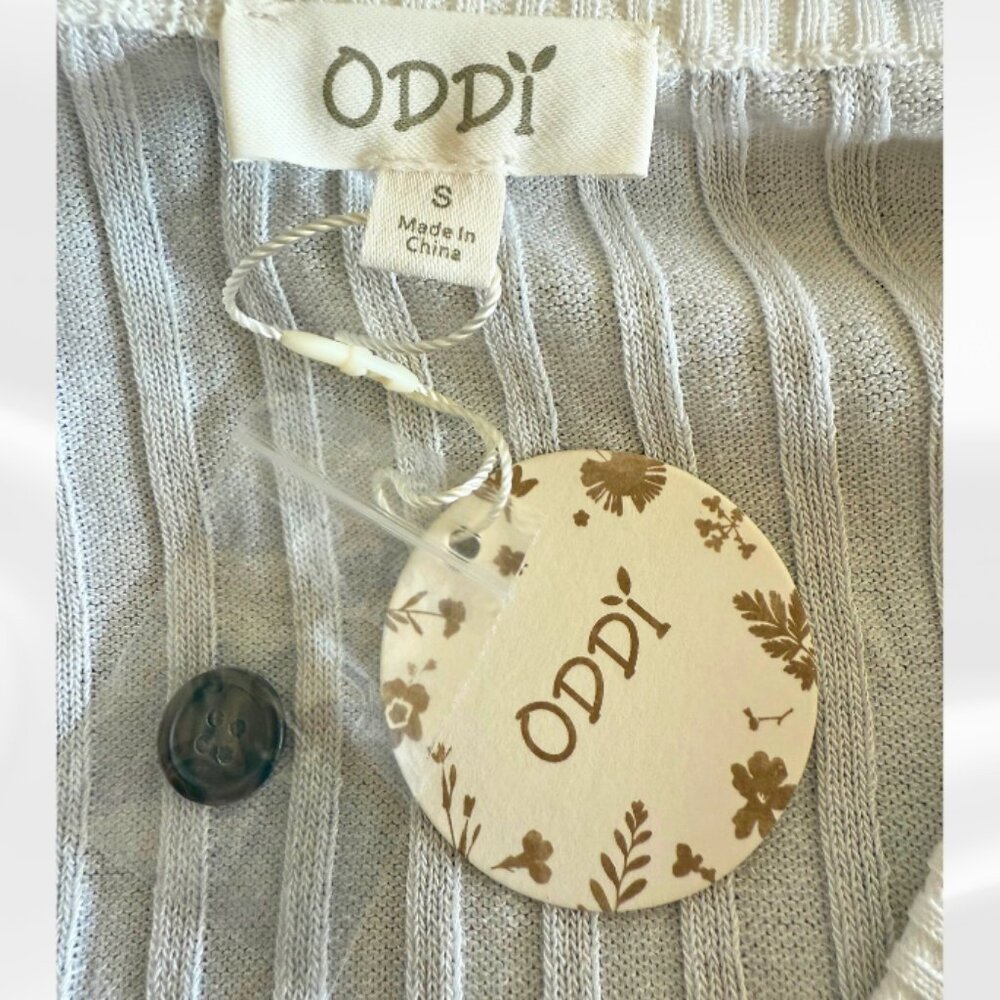 ODDI Cream Ribbed Button Front Cardigan NWT Small - Picture 5 of 11